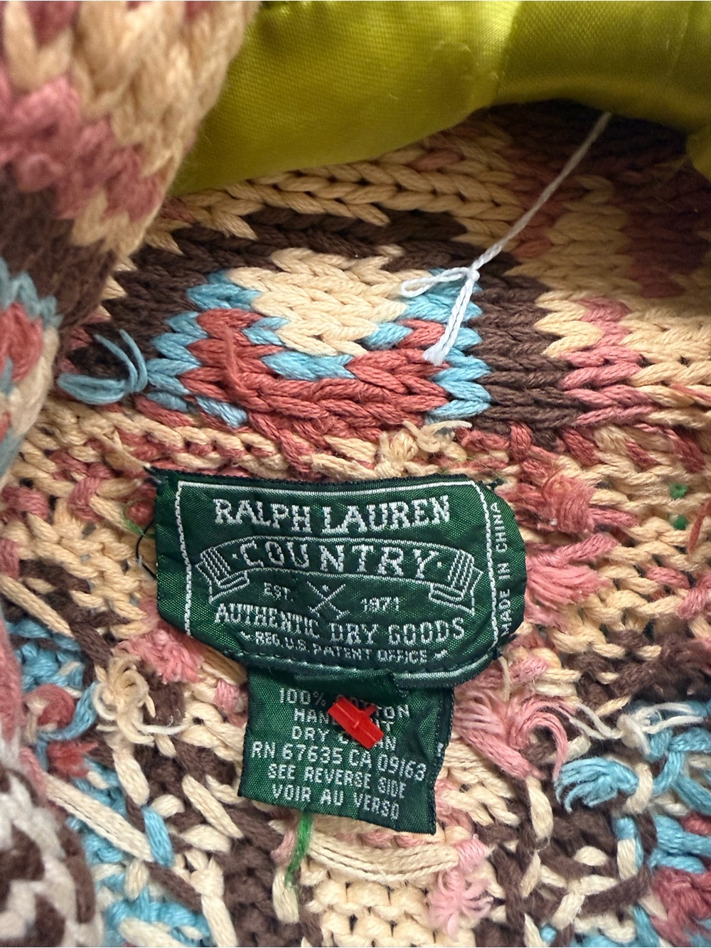 Ralph Lauren Light Blue Southwestern Motif Knit Cardigan - Picture 6 of 6